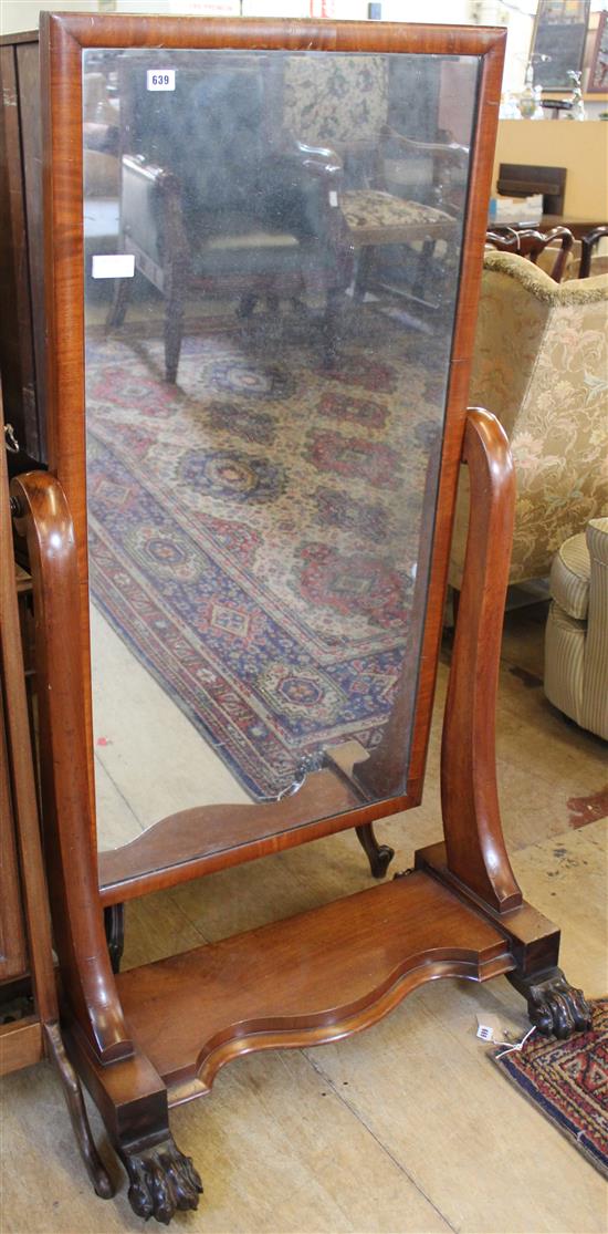 Victorian mahogany cheval mirror